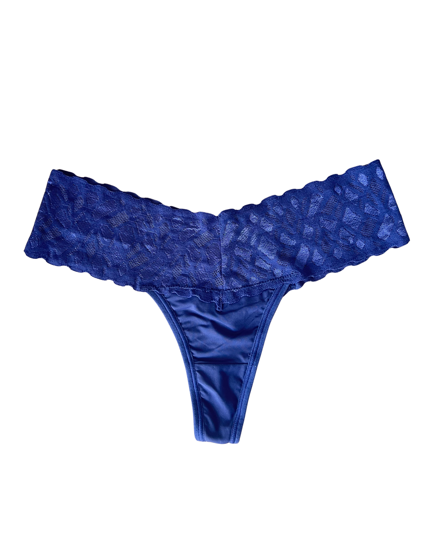 Soft Microfiber Thong with Double Lace Waist