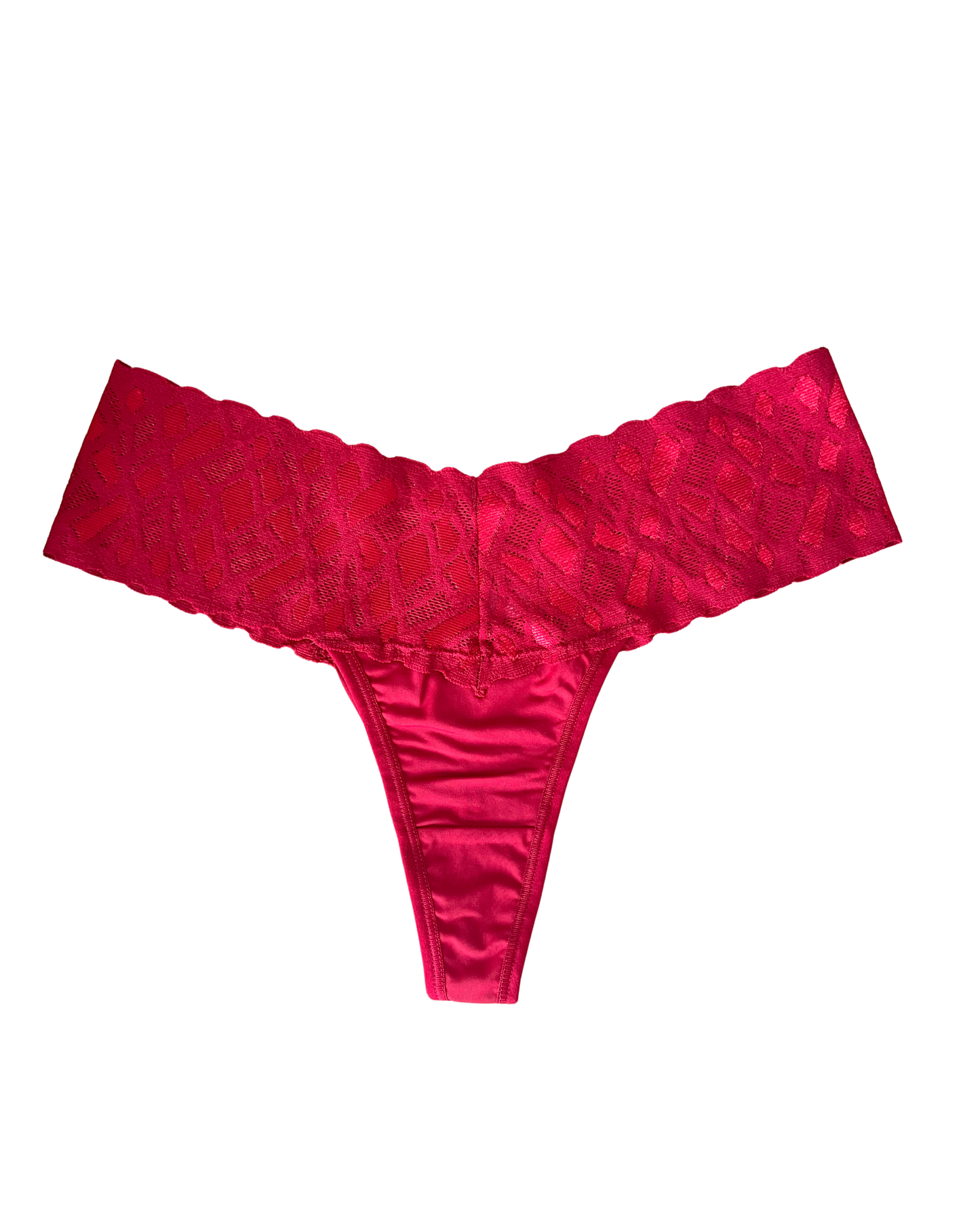 Soft Microfiber Thong with Double Lace Waist