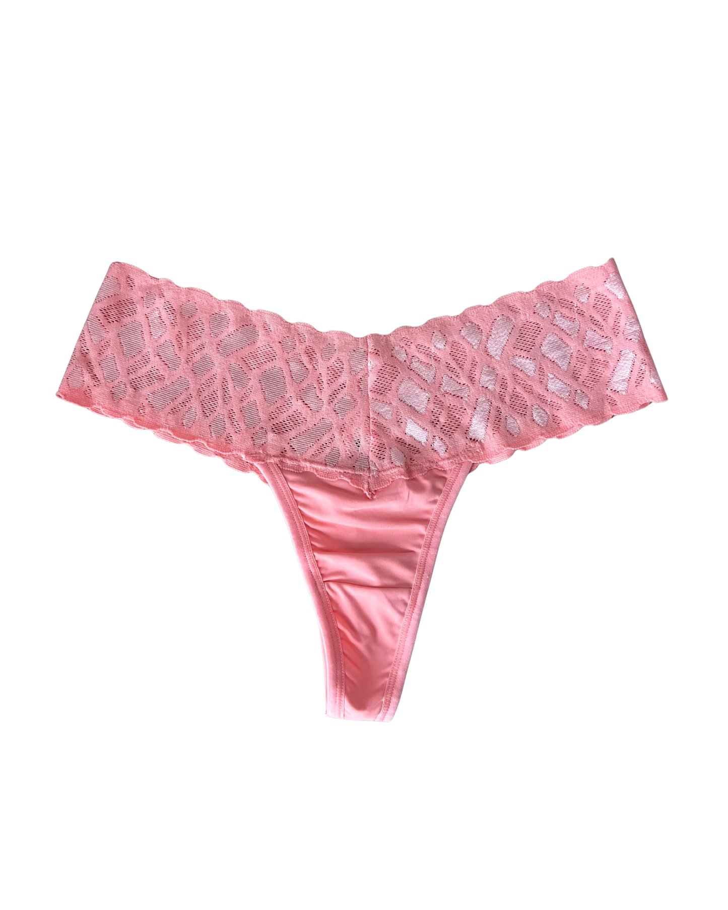 Soft Microfiber Thong with Double Lace Waist
