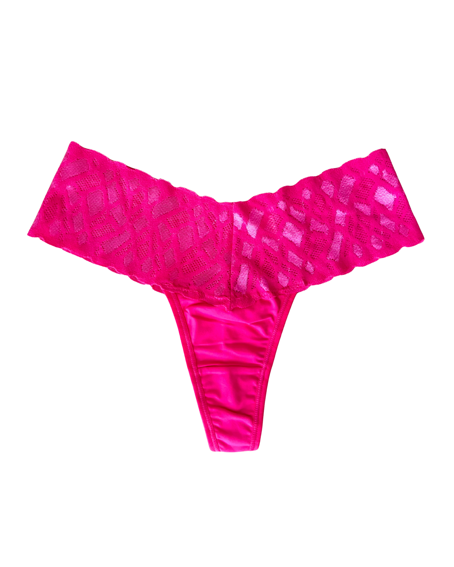 Soft Microfiber Thong with Double Lace Waist