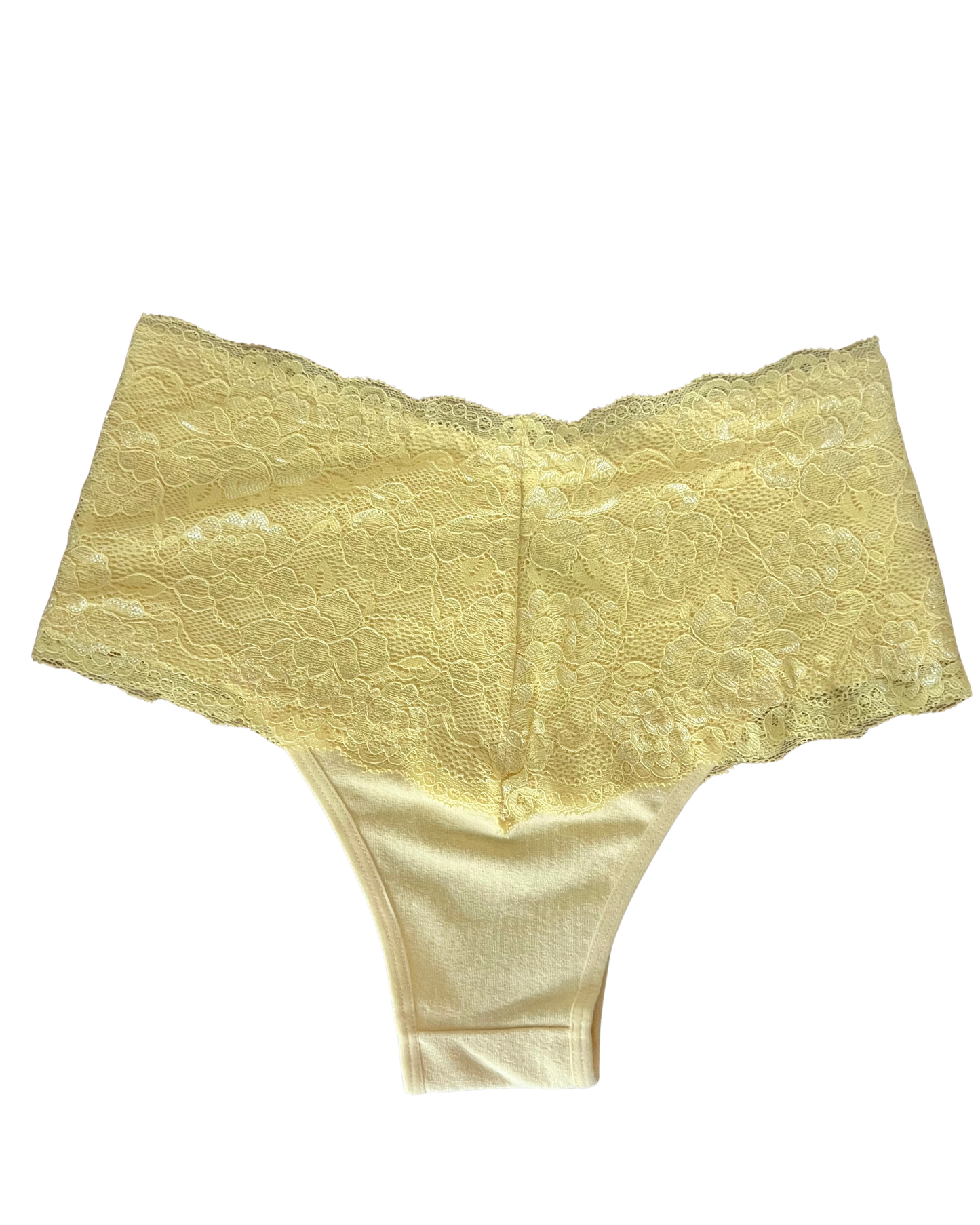 High-Waist Lace & Microfiber Thong