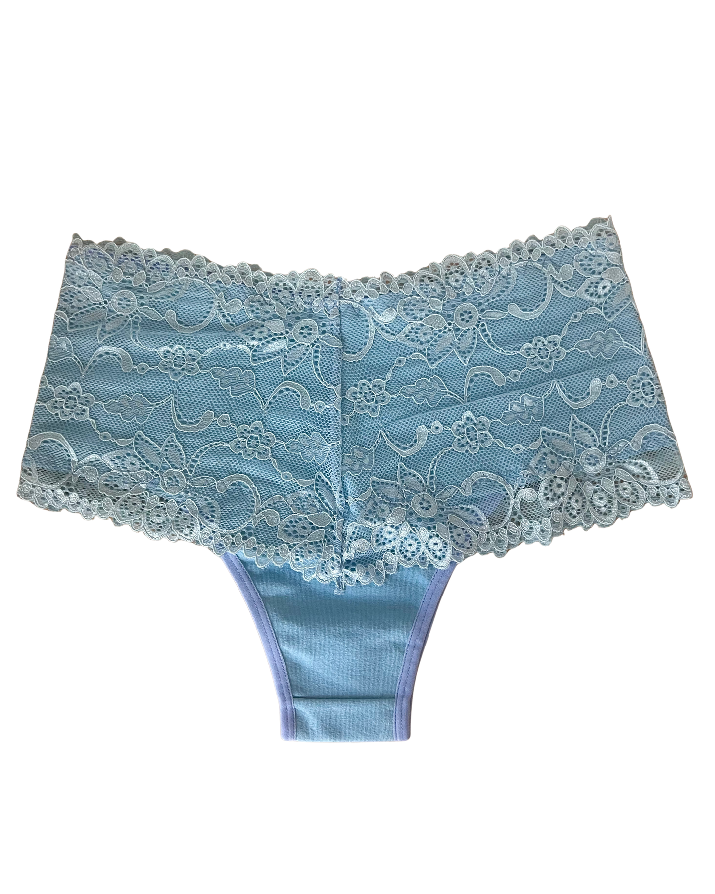 High-Waist Lace & Microfiber Thong