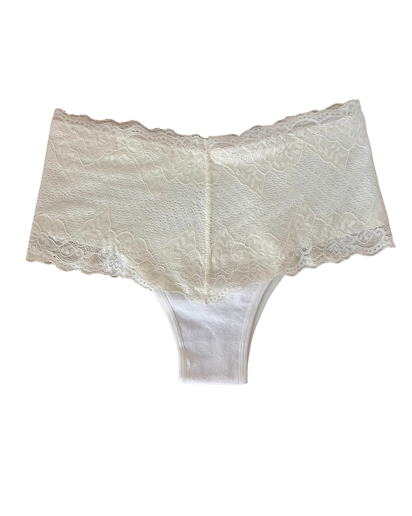 High-Waist Lace & Microfiber Thong