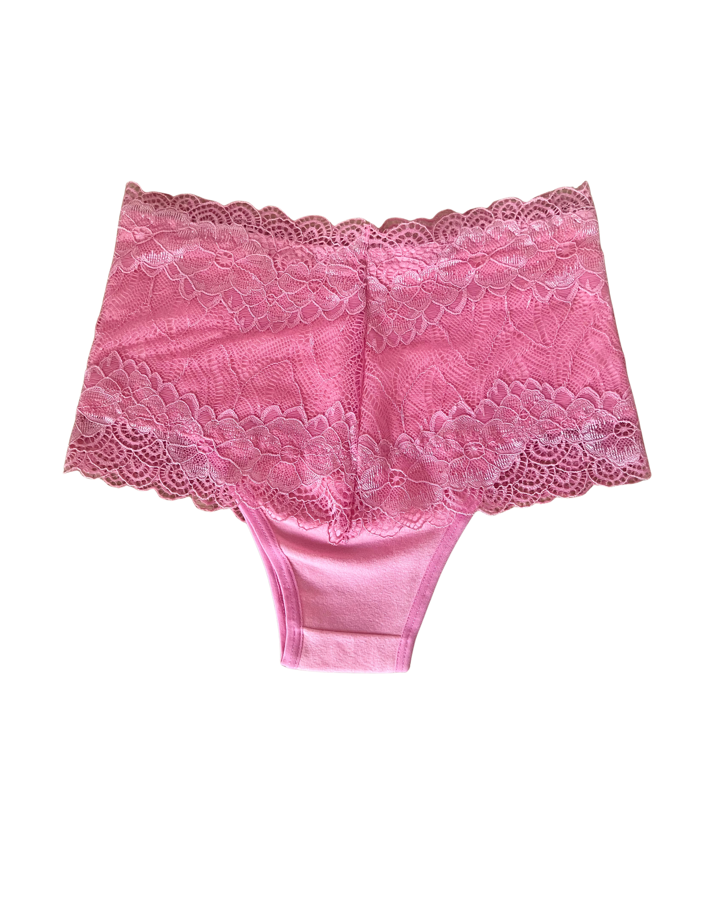 High-Waist Lace & Microfiber Thong